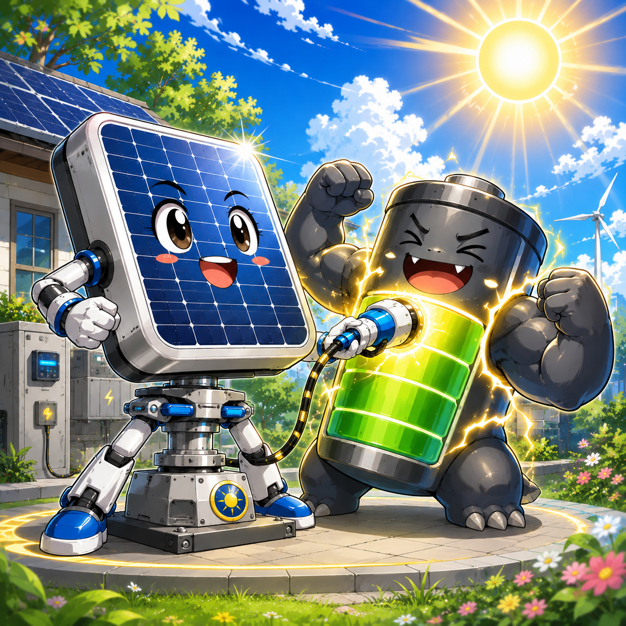 Solar tracking pod charging Battery Beast