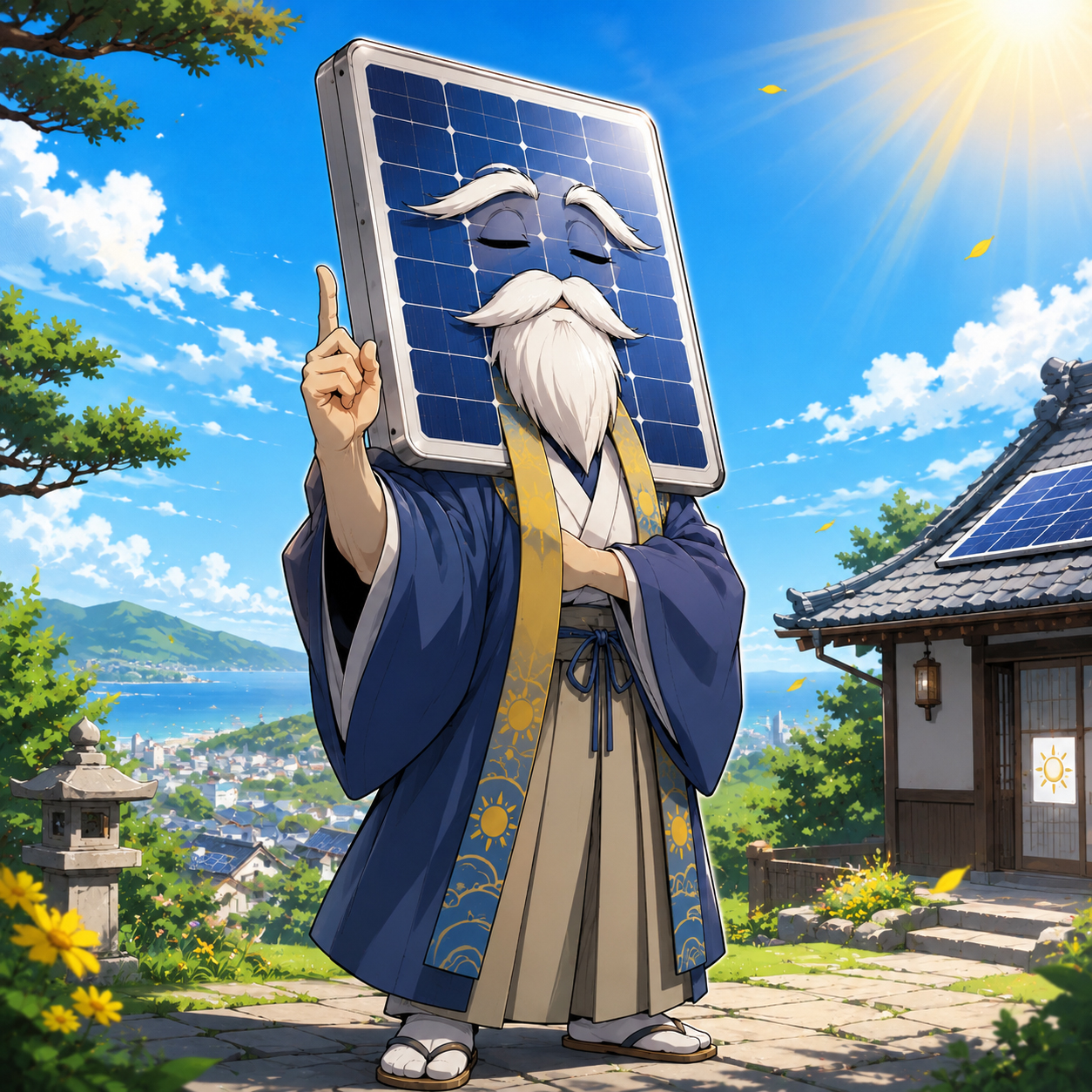 Fixed Tilt Sensei solar manga character
