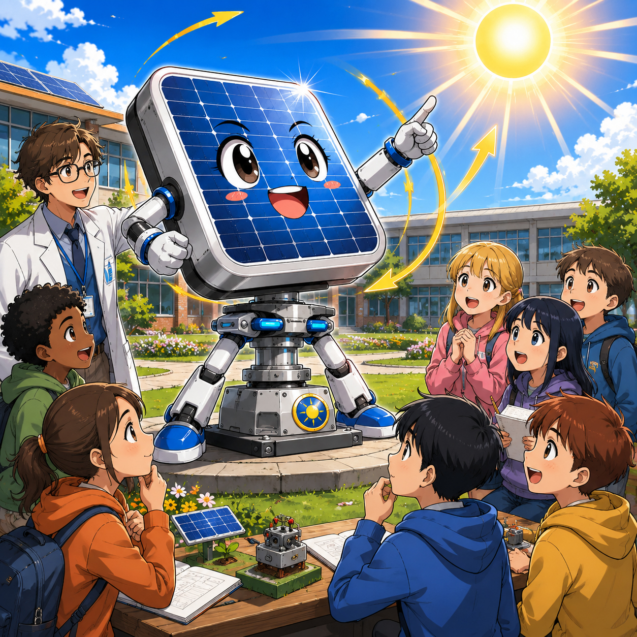 Solar tracking pod school demonstration